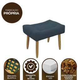 Puff Decorativo Quarto e Sala de Estar Suede Light Herrero:Azul Marinho - 6