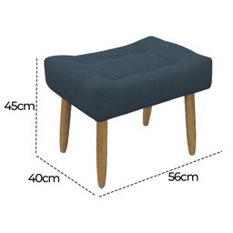 Puff Decorativo Quarto e Sala de Estar Suede Light Herrero:Azul Marinho - 5