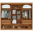 Ver imagem 6 de Guarda-roupas Casal Bertha 6 Portas 4 Gavetas sem Espelho com Pés - Lp - Rei de Casa Amendoa Clean