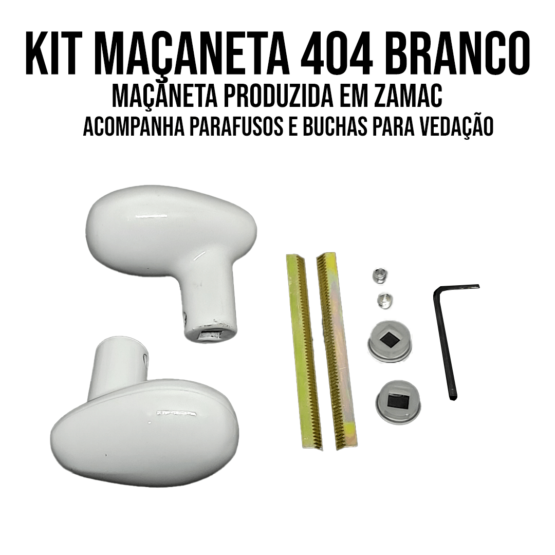 Maçaneta Porta Madeira Modelo Taco de Golf Branco Universal Pado 404 Br - 5