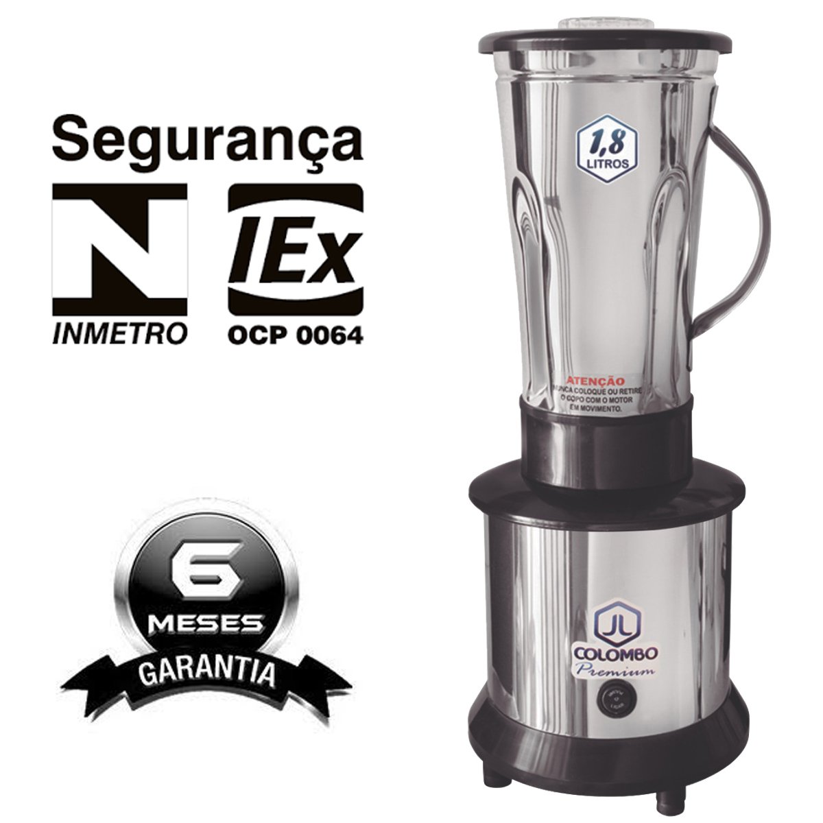 Liquidificador Alta Rotação 1,8 L 800 W Inóx Silencioso 220V - 2