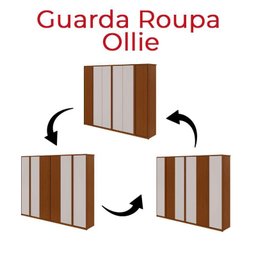 Guarda Roupa Casal Ambiente Ollie 6 Portas Frassino Off White Flex – Lopas - 2