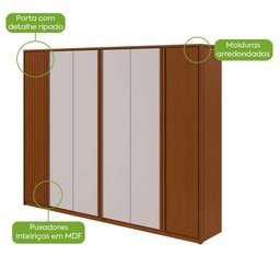 Guarda Roupa Casal Ambiente Ollie 6 Portas Frassino Off White Flex – Lopas - 3