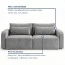 Ver imagem 4 de Sofá Cama Retrátil e Reclinável 3 Lugares Veludo Prata 196cm Montreal