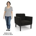 Ver imagem 7 de Sofá Namoradeira e 2 Poltronas Base Madeira Preto Ana Suede Preto - Ibiza