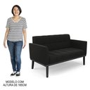 Ver imagem 6 de Sofá Namoradeira e 2 Poltronas Base Madeira Preto Ana Suede Preto - Ibiza