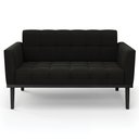 Ver mais imagens de Sofá Namoradeira e 2 Poltronas Base Madeira Preto Ana Suede Preto - Ibiza