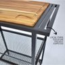 Carrinho de Churrasco Gourmet Estilo Industrial com Tábua Teka Removível - 5