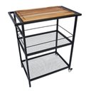 Ver imagem 1 de Carrinho de Churrasco Gourmet Estilo Industrial com Tábua Teka Removível