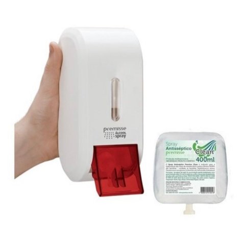 Saboneteira Comp. Urban Branca Spray C/ Álcool Refil. 400 Ml Premisse