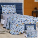Ver imagem 1 de Kit Colcha + Jogo de Cama Bouti Kids Solteiro Infantil 5 Peças 100% Poliéster - Game
