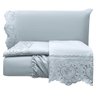 Jogo Cama Lençol Detail King Bordado Guipir Bordado Inglês Percal 300 Fios 4 Peças - Cinza - 1