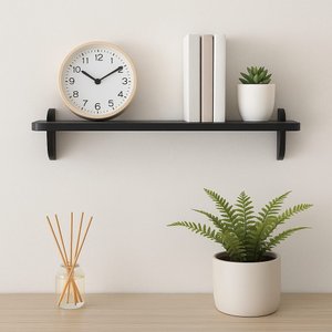 Prateleira Multiuso em Mdf Preto Tx 60x15cm – Moderna e Fácil de Instalar