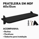 Ver imagem 2 de Prateleira Multiuso em Mdf Preto Tx 60x15cm – Moderna e Fácil de Instalar