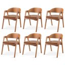 Ver imagem 1 de Kit 6 Cadeiras para Sala de Jantar Luna Marrom/Caramelo/Cinamomo Yescasa