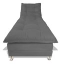 Ver imagem 3 de Sofa Cama Chaise Bicama Reclinavel Sala Lavinia Suede:Cinza/Suede