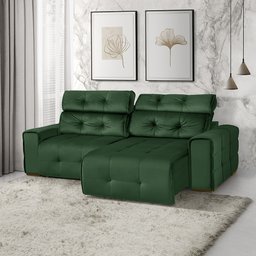 Sofá Retrátil e Reclinável Jaguar 1,80m - Fortbello Estofados:verde - 1