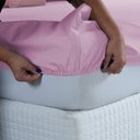 Ver imagem 3 de Kit Conjunto Lençol Casal com Fronhas 4 Peças Roupa de Cama Box 200 Fios Algodão:rosa Bebe