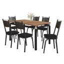 Ver imagem 1 de Kit Mesa de Jantar Marva 136cm com 06 Cadeiras Virginia Preto Ferro Preto - Pallazio