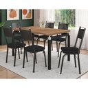 Ver imagem 2 de Kit Mesa de Jantar Marva 136cm com 06 Cadeiras Virginia Preto Ferro Preto - Pallazio