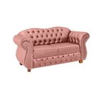 Ver imagem 1 de Namoradeira Chesterfield Merlo 2 Lugares - Suede Rosa / Decoração, recepção, sala tv estar