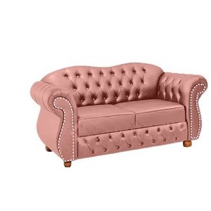 Namoradeira Chesterfield Merlo 2 Lugares - Suede Rosa / Decoração, recepção, sala tv estar