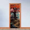 Ver imagem 2 de Adesivo de Porta - Paisagem Oriental