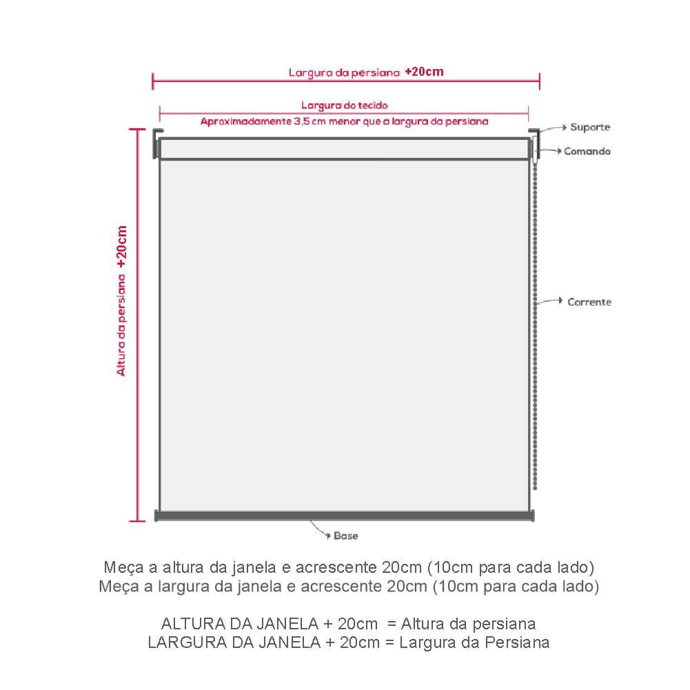 Persiana Rolo Screen 3% Preto - 1,40m x 2,00m - 5