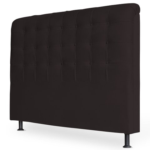 Cabeceira Estofada Cama Box Casal King Louise 195cm Corano Marrom Cacau - Desk Design