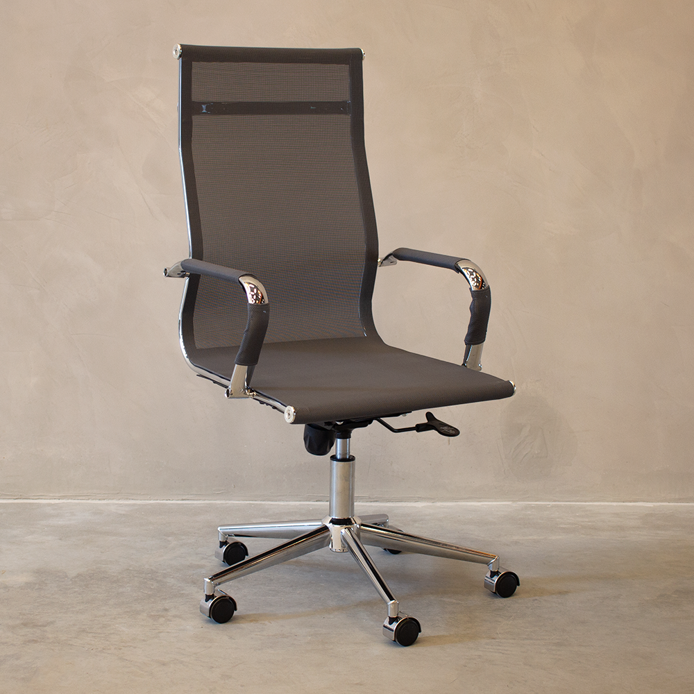 Ver imagem 5 de Kit 6 Cadeiras de Escritório Presidente Giratória Tela Mesh Cinza