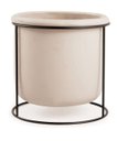 Ver imagem 1 de Cachepot em Cimento Cor Bege com Suporte em Metal Tam. Peq - Mart