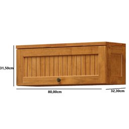 Armário Aéreo 1 Porta Basculante Versalles 80cm em Madeira Maciça - Freijó - 3