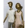 Escultura Decorativa Em Resina Pai E Mãe Com Filho E Pet 25cm|Luart´s Decor Espressione - 4