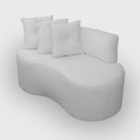 Ver imagem 1 de Sofá Curvo 2 Lugares Feijão Forma Orgânica Bouclé Off White