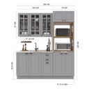 Ver imagem 4 de Armário de Cozinha Modulada Compacta Fidelitá Nara 100% MDF 3 Peças 190cm 10 Portas 2 Gavetas sem
