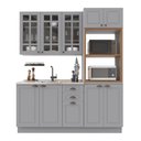 Ver imagem 2 de Armário de Cozinha Modulada Compacta Fidelitá Nara 100% MDF 3 Peças 190cm 10 Portas 2 Gavetas sem