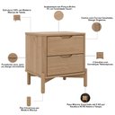 Ver imagem 5 de Mesa de Cabeceira 2 Gavetas Orgânica Madeira Maciça Benton F06 Tauari - Lyam Decor