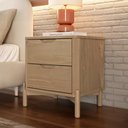 Ver imagem 3 de Mesa de Cabeceira 2 Gavetas Orgânica Madeira Maciça Benton F06 Tauari - Lyam Decor