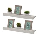 Ver imagem 1 de Kit 2 Prateleiras Porta Quadros 100 X 15cm Branca Suporte Invisível