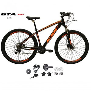 Bicicleta Aro 29 Ksw Xlt Kit 2x9 Gta Sunrun Freio Disco K7 11/36 Pedivela 24/38d Garfo com Trava -