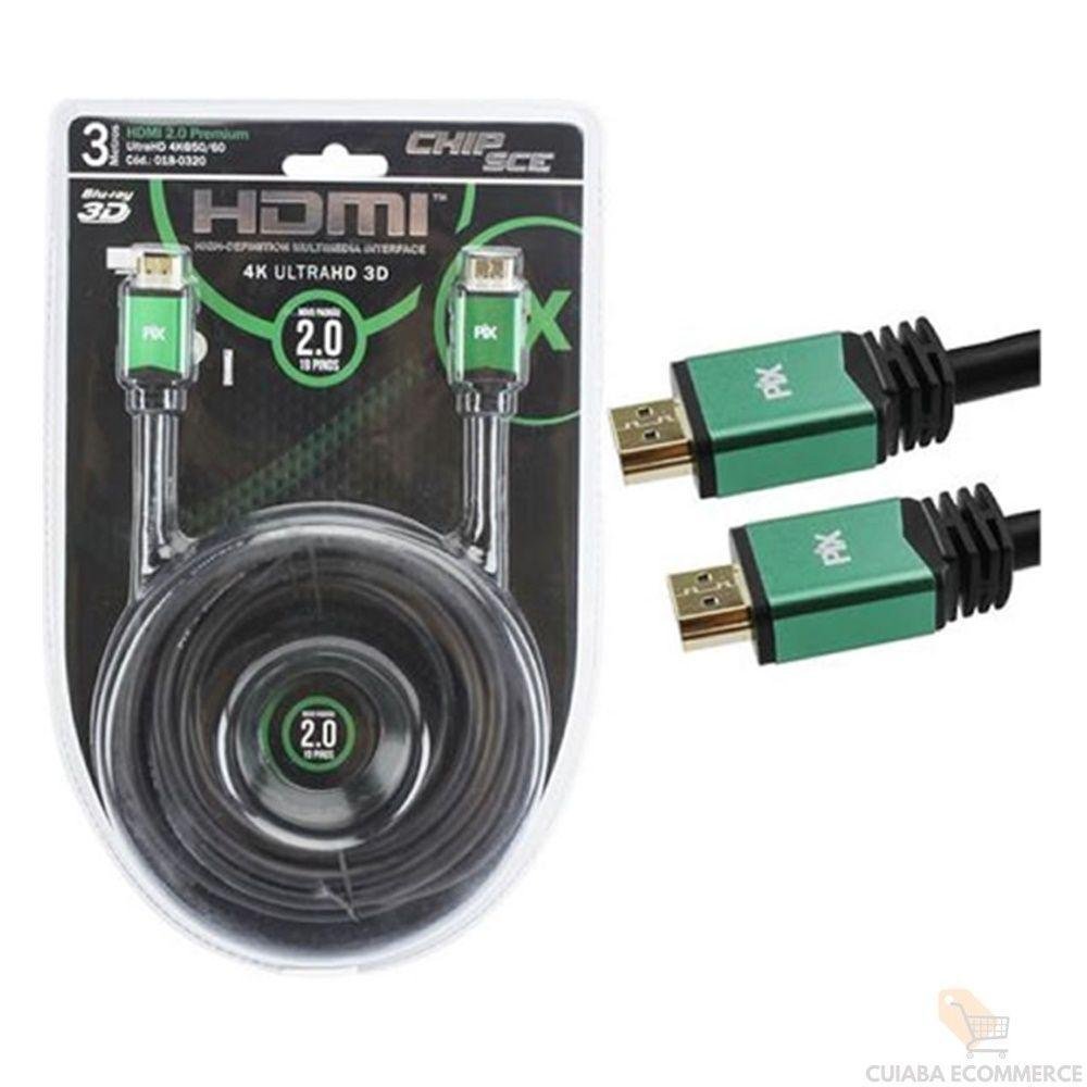 Cabo Hdmi Plus 2.0: 4k 60hz, Som Imersivo, 3m - 2