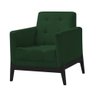 Poltrona Esmeralda Tecido Veludo Verde Base Madeira Maciça Preto - 2