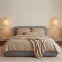Ver imagem 2 de Cama com Cabeceira Estofada Casal Orla CabeCasa MadeiraOriginals