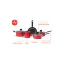 Ver imagem 3 de Jogo de Panelas Brinox Antiaderente Pro-flon 5 Peças Garlic Vermelho