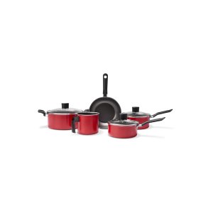 Jogo de Panelas Brinox Antiaderente Pro-flon 5 Peças Garlic Vermelho
