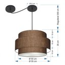 Ver mais imagens de Lustre Sala de Jantar com Desvio Vivare Md-4400 Cúpula em Tecido 55cm Café 127/220v