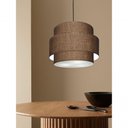 Ver imagem 4 de Lustre Sala de Jantar com Desvio Vivare Md-4400 Cúpula em Tecido 55cm Café 127/220v