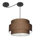 Ver imagem 1 de Lustre Sala de Jantar com Desvio Vivare Md-4400 Cúpula em Tecido 55cm Café 127/220v