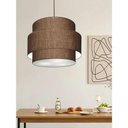Ver imagem 6 de Lustre Sala de Jantar com Desvio Vivare Md-4400 Cúpula em Tecido 55cm Café 127/220v