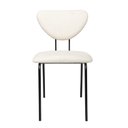 Ver mais imagens de Cadeira Estofada para Sala de Jantar Moderna Base em Metal Design Escandinavo Vitta Preto/Linho Off White